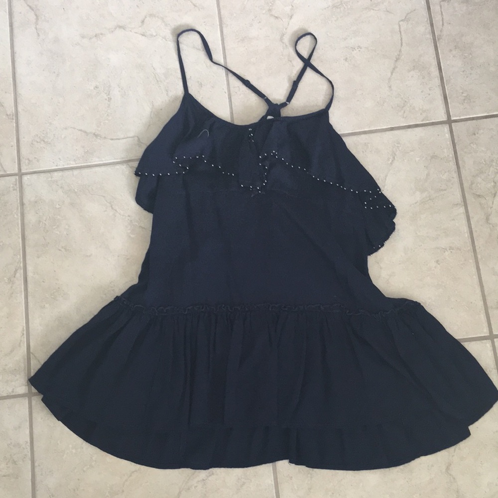 Free people navy peplum tank
